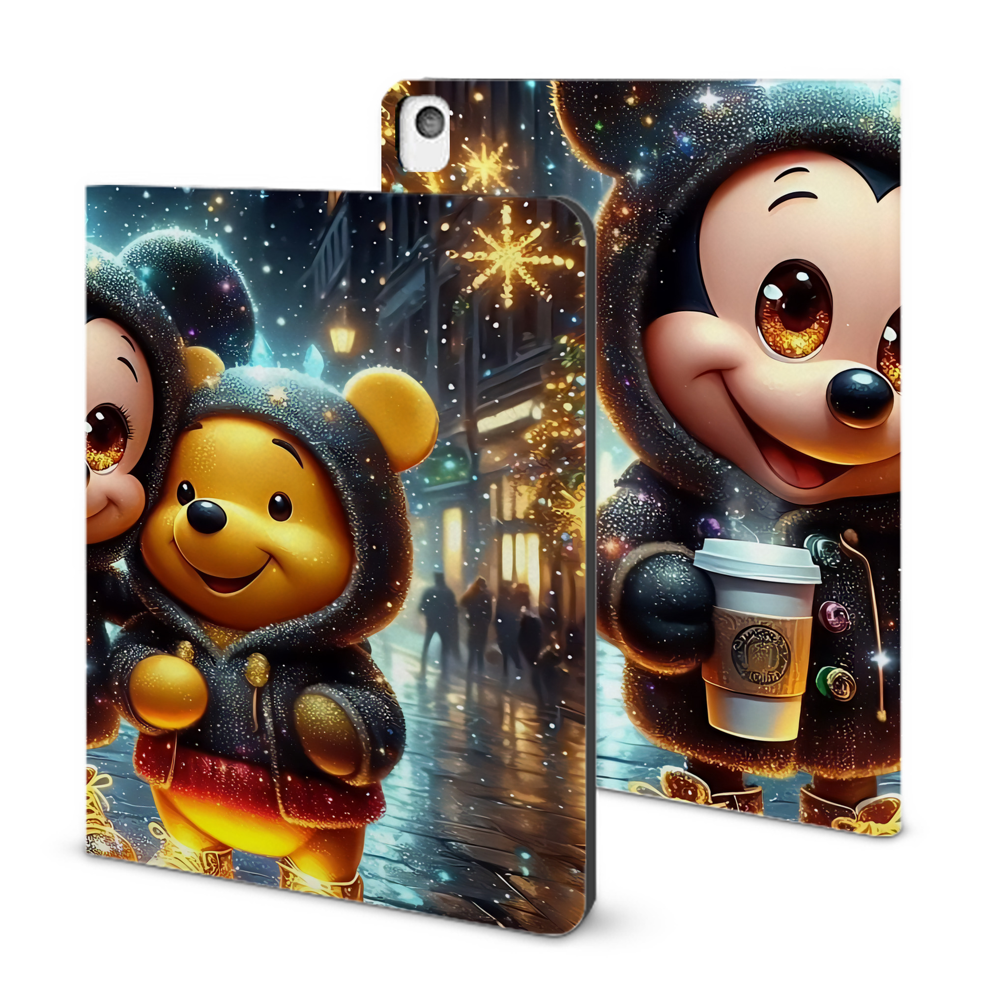 （画像用） ミッキーマウス Mickey Mouse IPadケース ペンホルダー付き ブックスタイルデザイン